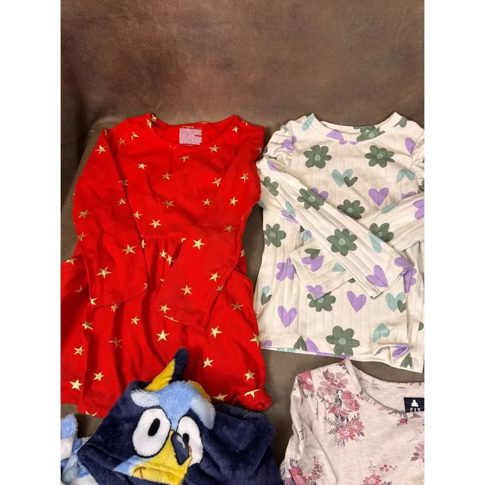 Girls Size 4T Fall Winter Clothing Lot 6 Pieces Bluey Gap Old Navy #995